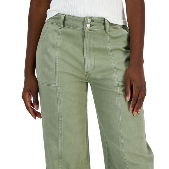 Women's Seam-Front Straight-Leg Twill Pants - Picture 4 of 4